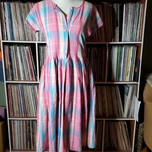 Vintage pink plaid dress
